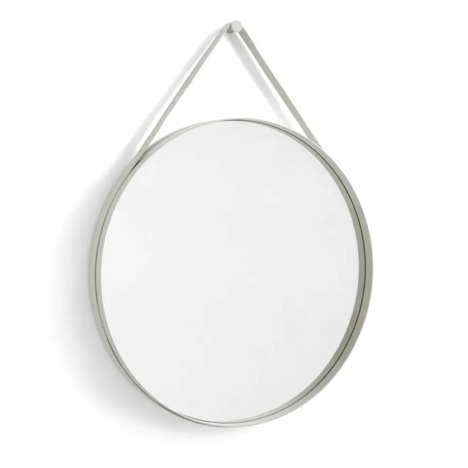 New HAY Espejo Strap Mirror Ø70 cm, Light grey Gris