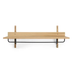 Sale Ferm Living Estante con barra Sector 37 x 87 cm, Oak-black brass Marrón