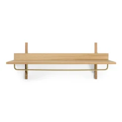 Best Ferm Living Estante con barra Sector 37 x 87 cm, Oak-brass Marrón