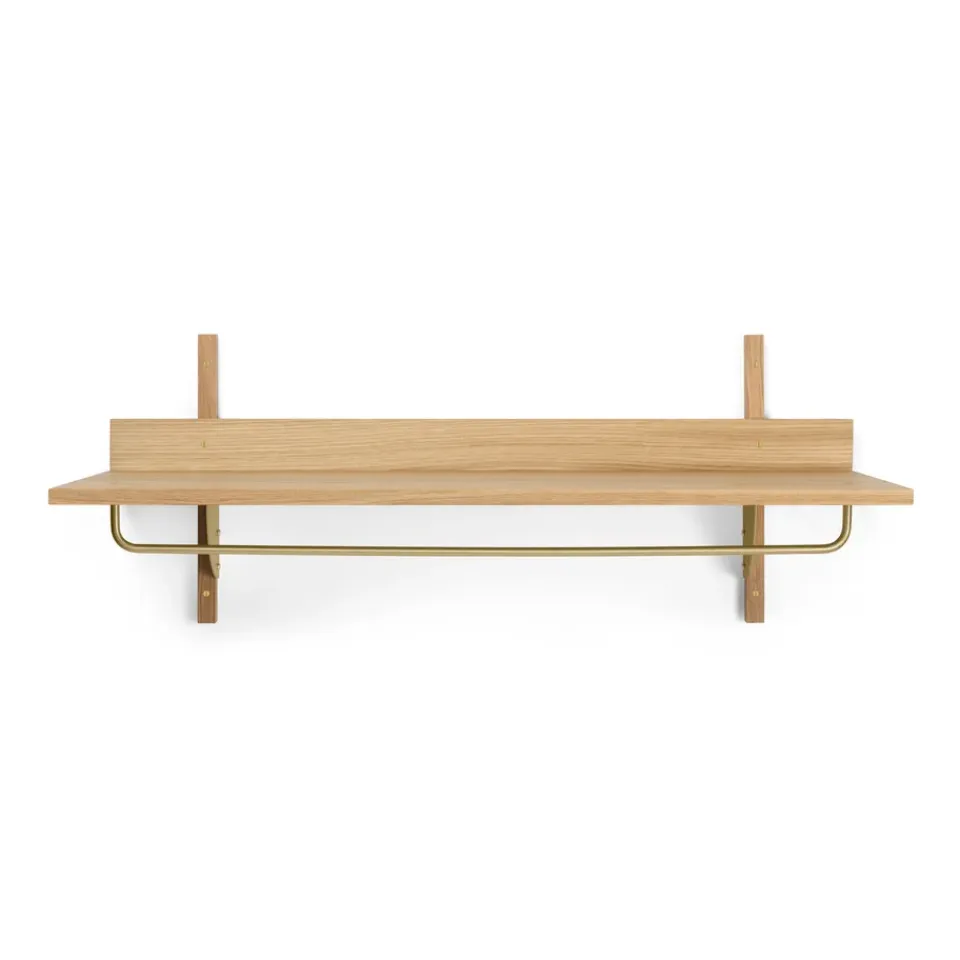 Best Ferm Living Estante con barra Sector 37 x 87 cm, Oak-brass Marrón