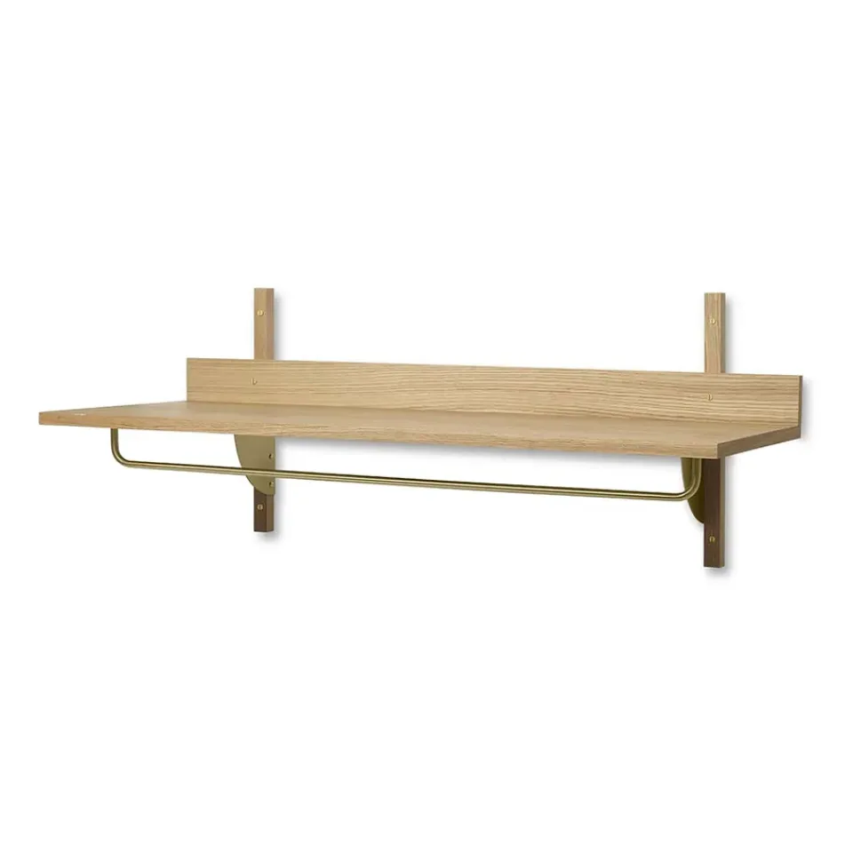 Best Ferm Living Estante con barra Sector 37 x 87 cm, Oak-brass Marrón