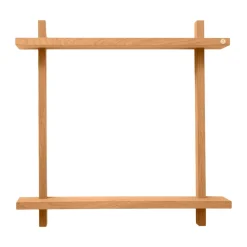 Best Andersen Furniture Estante de pared Treat doble, Roble natural aceitado, 50×12×50 cm Beige