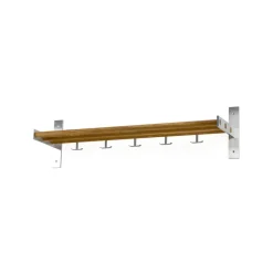 New Scherlin Estante de recibidor 4, Roble aceitado, soportes aluminio Beige