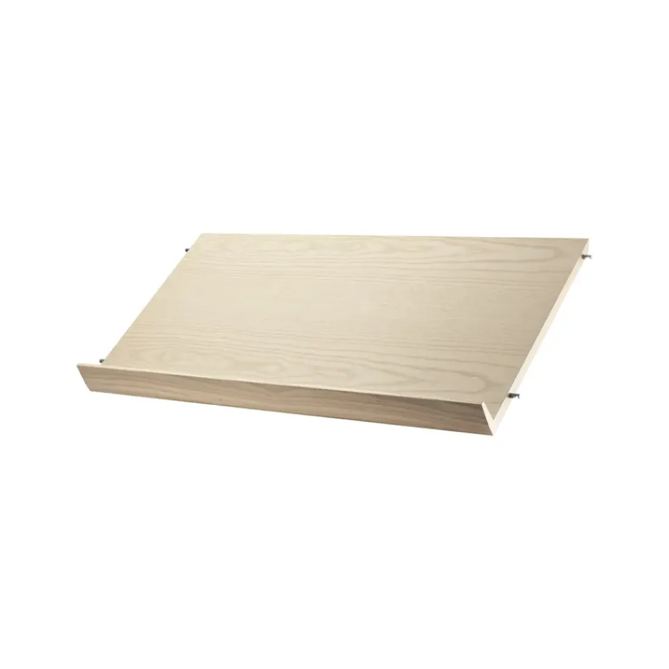 Clearance String Estante para revistero madera, Chapa de fresno, 78x30 cm Beige