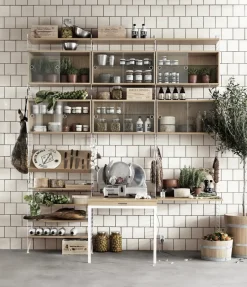 Best String Estante para revistero madera, Roble, 78x30 cm Beige