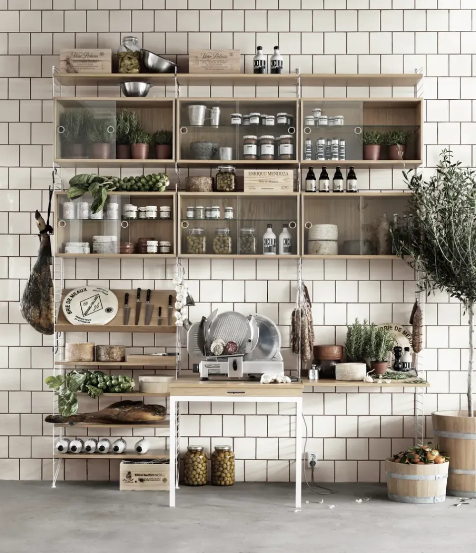 Best String Estante para revistero madera, Roble, 78x30 cm Beige