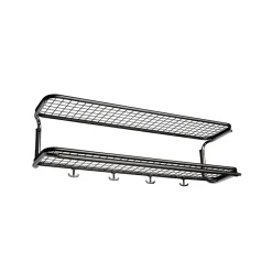 Outlet Essem Design Estante sombrerero Classic 650, /cromo, 2 niveles, 120 cm Negro