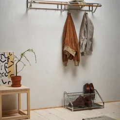 Essem Design Estante sombrerero Funk, Acero inoxidable, roble varilla de roble aceitada Gris