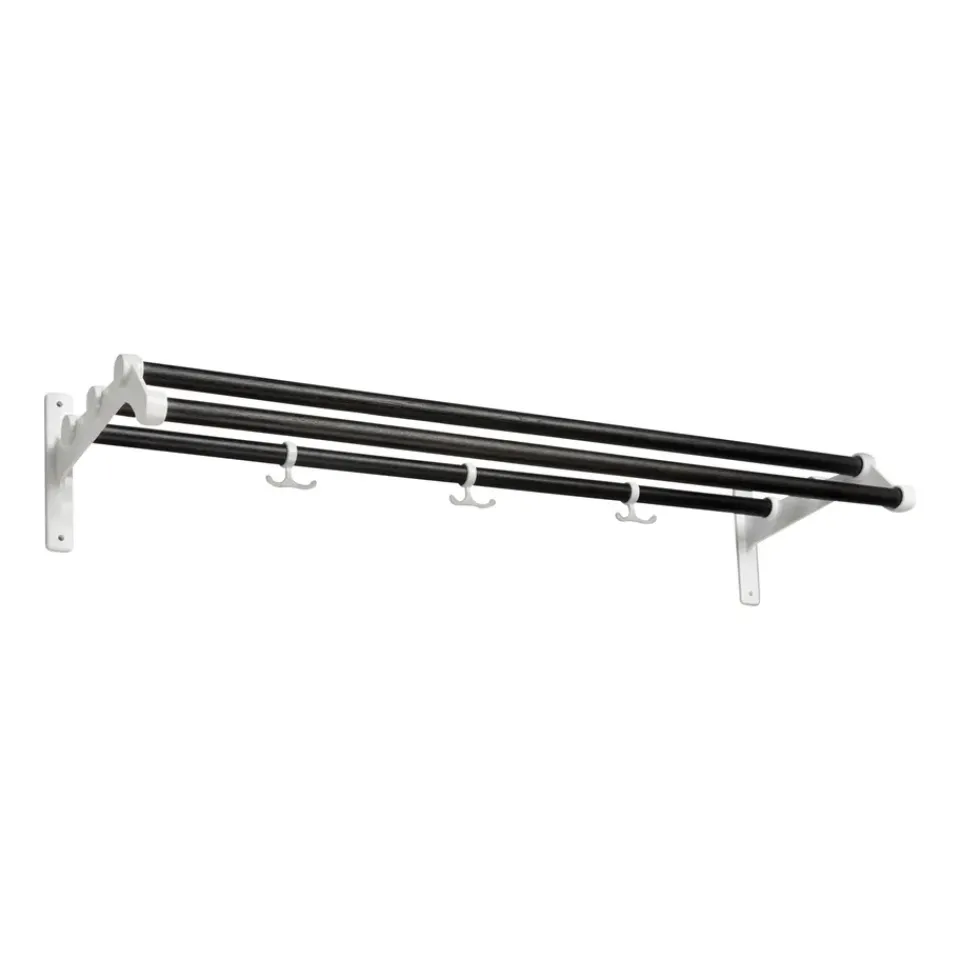 Outlet Essem Design Estante sombrerero Nostalgi 291 100 cm, roble teñido de negro-blanco NegroBlanco