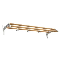 Clearance Essem Design Estante sombrerero Nostalgi 291 100 cm, bambú-aluminio MarrónPlateado