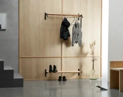 Essem Design Estante sombrerero Nostalgi 291 100 cm, - Negro