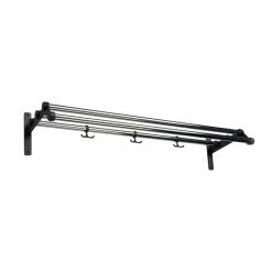 New Essem Design Estante sombrerero Nostalgi 291, Cromo, base negra Plateado