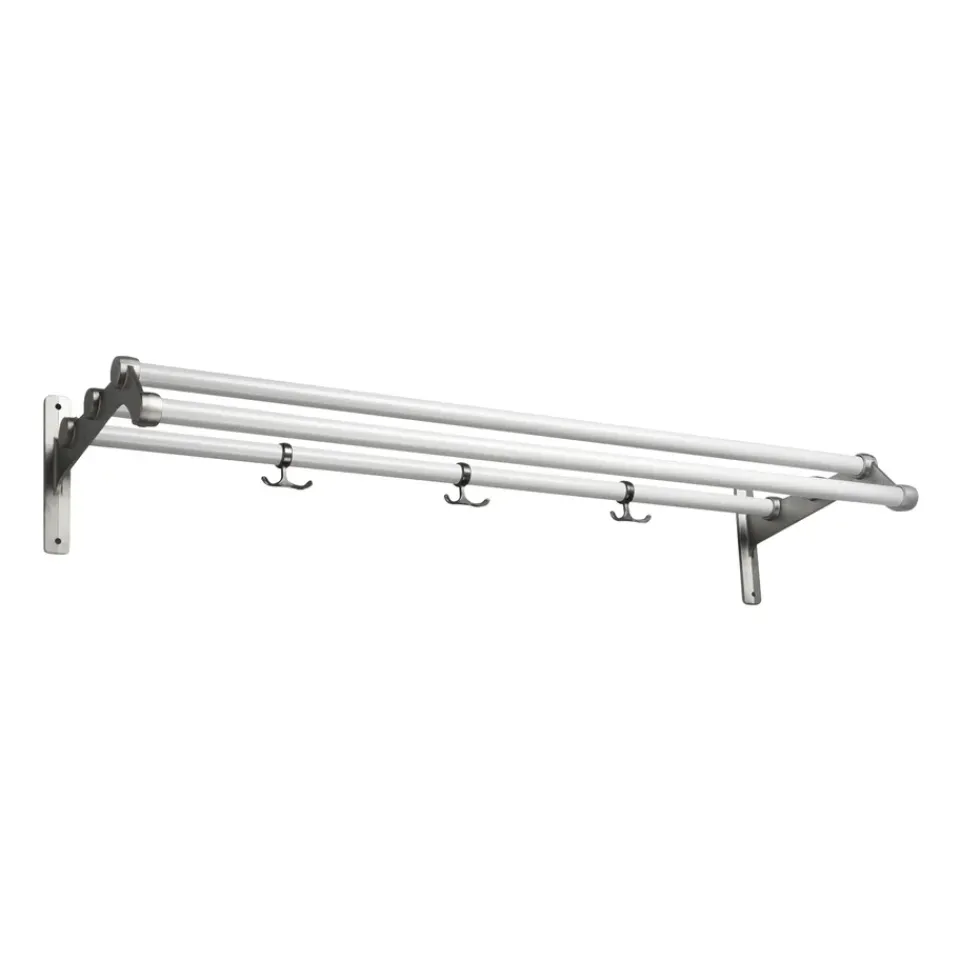 Best Essem Design Estante sombrerero Nostalgi 291 100 cm, blanco-aluminio BlancoPlateado