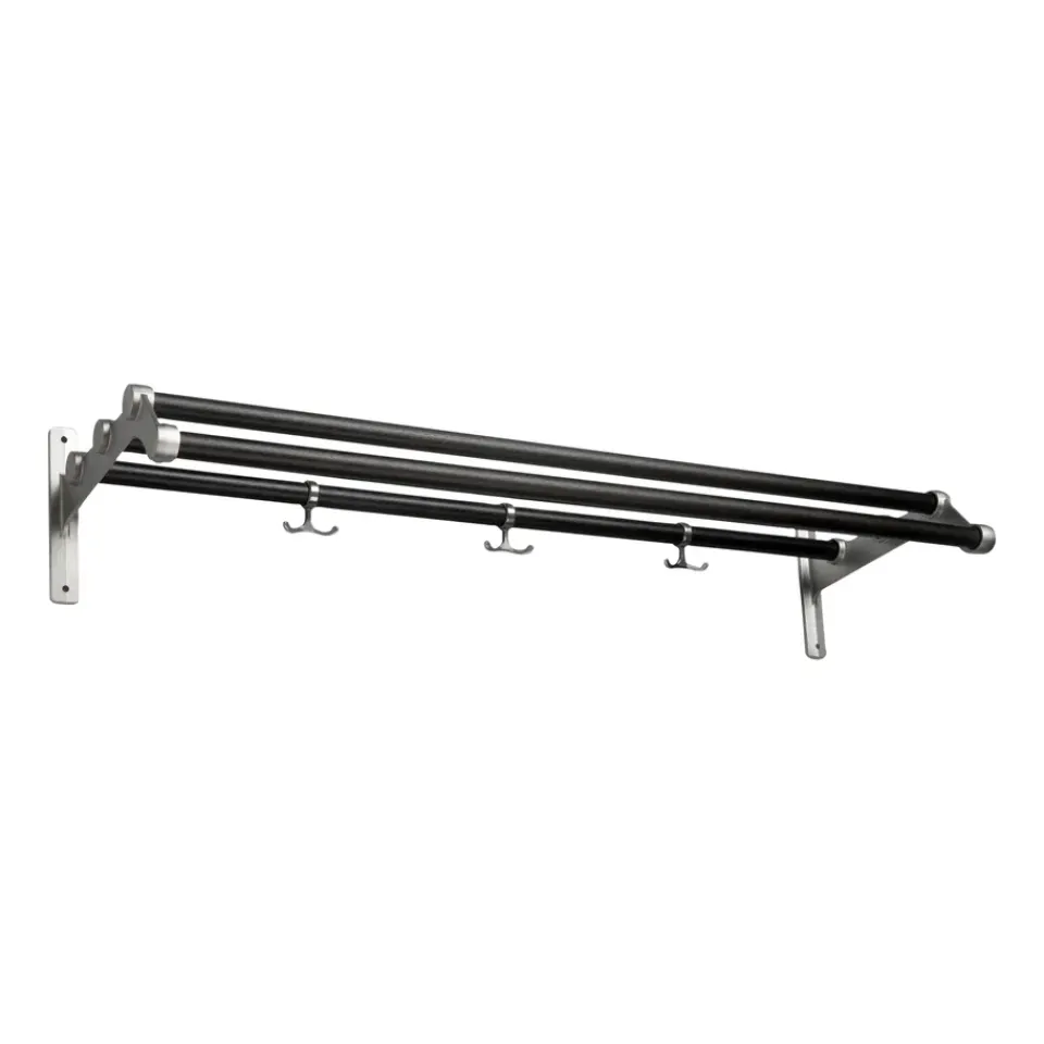 Hot Essem Design Estante sombrerero Nostalgi 291 100 cm, roble teñido de negro-aluminio NegroPlateado