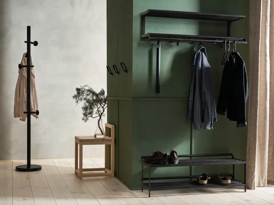 Best Essem Design Estante sombrerero Tamburin 100 cm, roble teñido de - Negro