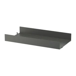 String Estante metal, oscuro, 58x30 cm, borde alto Gris