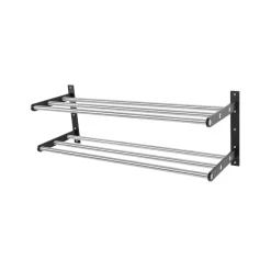 Scherlin Estante zapatero 12, Acero/negro, aluminio con revestimiento negro Gris