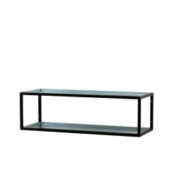 Scherlin Estante zapatero 11, Lacado , chapa de zinc, 2 niveles Negro