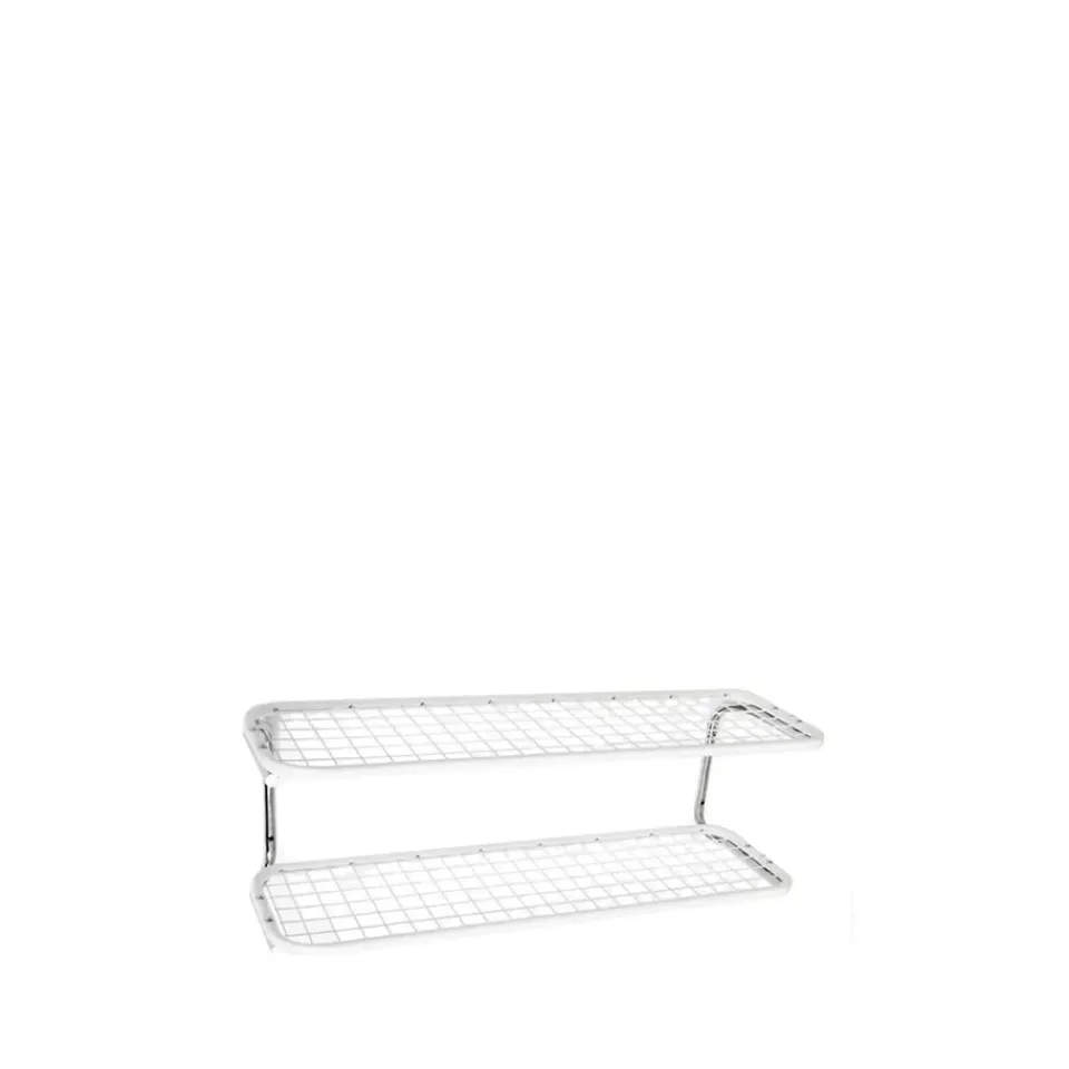 New Essem Design Estante zapatero Classic 650, /cromo, 2 niveles, 70 cm Blanco
