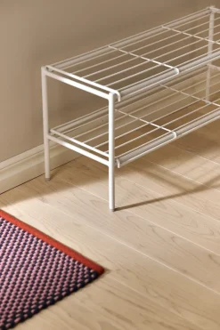 New Scandi Living Estante zapatero Nod 80x30x37 cm, White Blanco