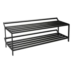 Hot Essem Design Estante zapatero Tamburin 100 cm, roble teñido de - Negro