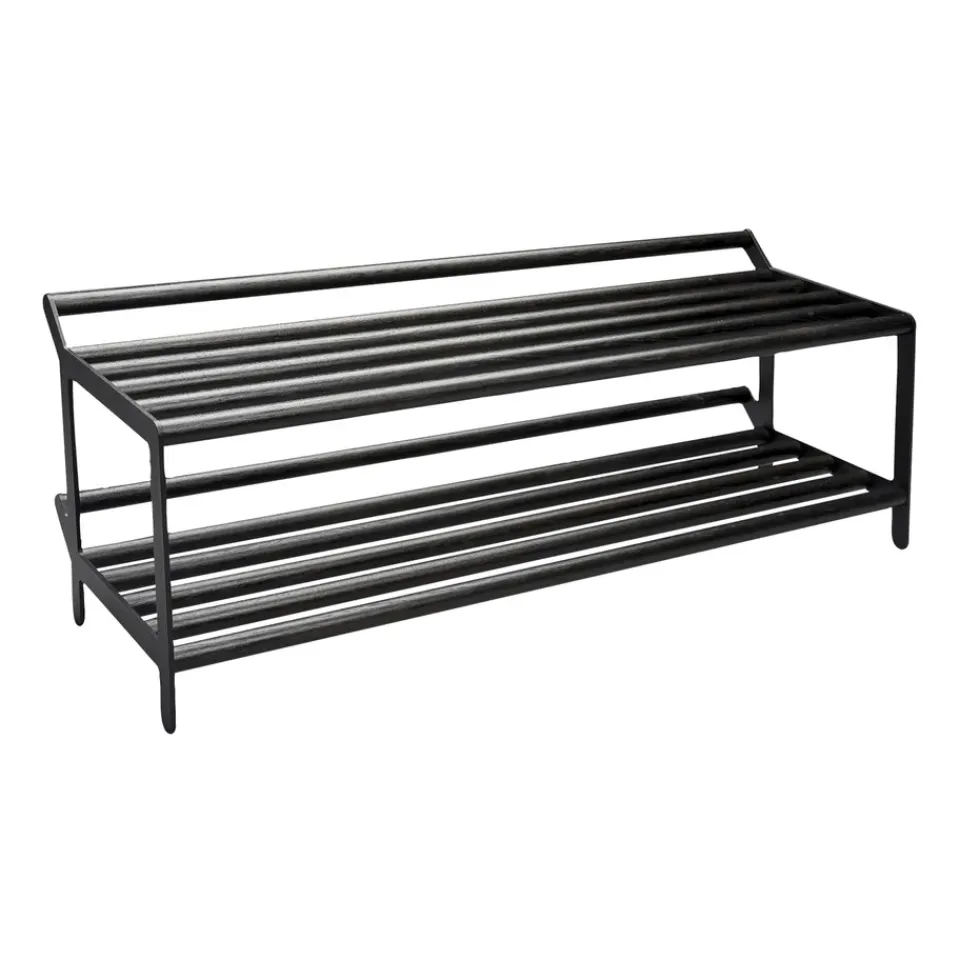 Hot Essem Design Estante zapatero Tamburin 100 cm, roble teñido de - Negro