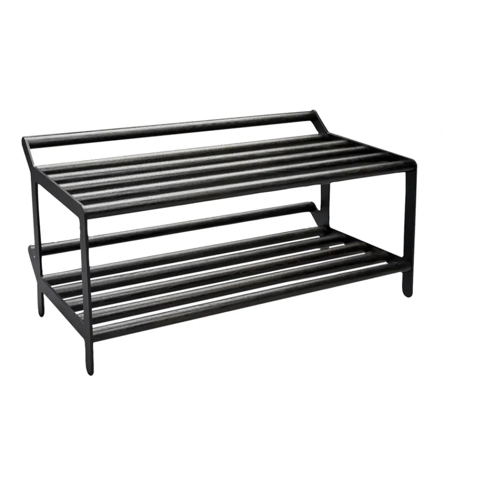 Essem Design Estante zapatero Tamburin 60 cm, roble teñido de - Negro