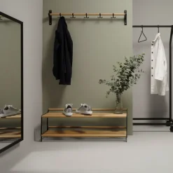 Essem Design Estante zapatero Tamburin 60 cm, roble- Negro