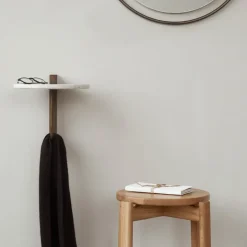 Discount Audo Copenhagen Estantería Corbel, Mármol carrara, roble teñido oscuro MarrónBlanco