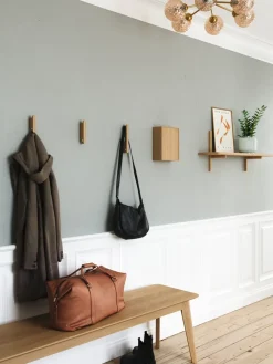 Discount Andersen Furniture Estantería de pared A Light Shelf 90x21x35 cm, Oak Marrón