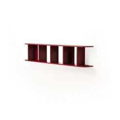 New TÔNN furniture Estantería de pared Flaneaur 27x128 cm, Burgundy Rojo