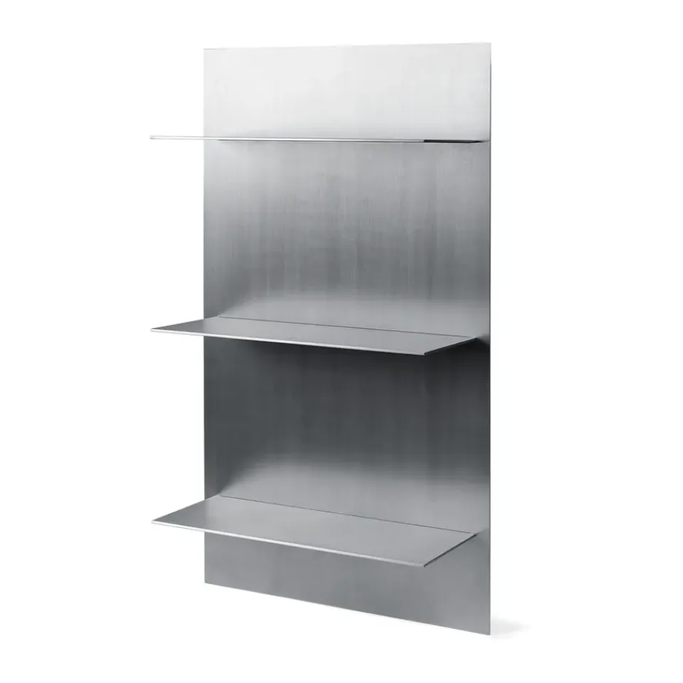 Discount Ferm Living Estantería de pared Lager triple 55x100 cm, Aluminium Plateado