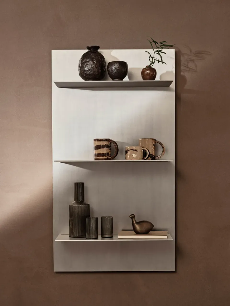 Discount Ferm Living Estantería de pared Lager triple 55x100 cm, Aluminium Plateado