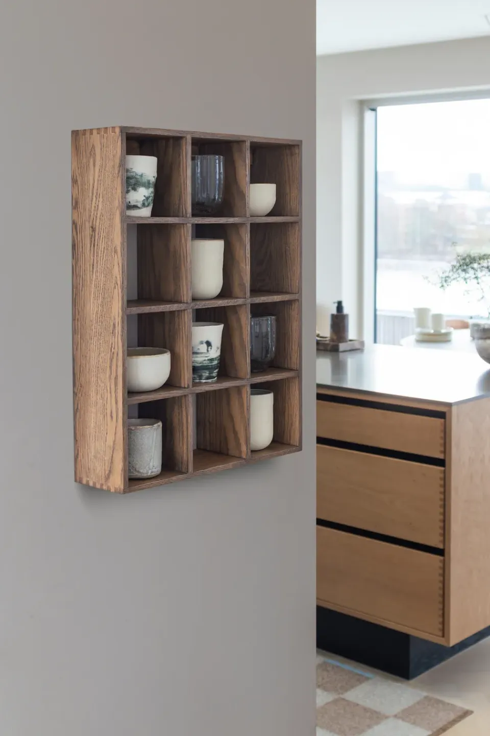 Hot Mette Ditmer Estantería de pared Showcase 40x53 cm, Dark oiled oak Marrón