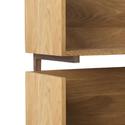 New Kristina Dam Studio Estantería de pared Stack, Oak, soportes en nogal aceitado oscuro Beige
