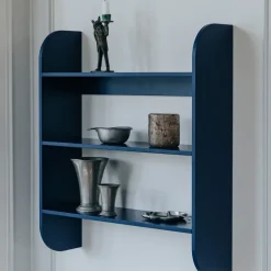 New TÔNN furniture Estantería de pared Strapats 62x73,6 cm, Midnight blue Azul
