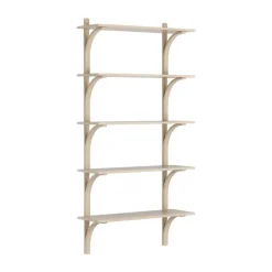 Clearance Swedese Estantería Levi de 5 baldas, Roble pigmentado en -aluminio, 90 cm Blanco