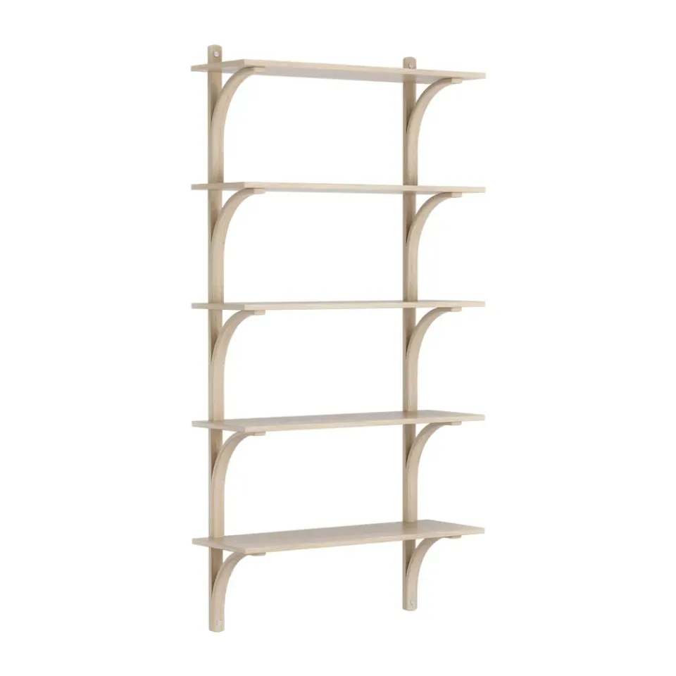 Clearance Swedese Estantería Levi de 5 baldas, Roble pigmentado en -aluminio, 90 cm Blanco