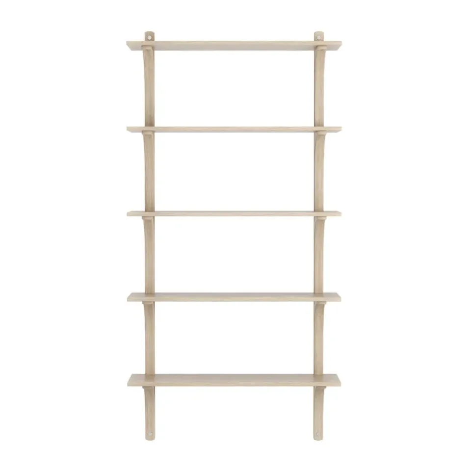 Clearance Swedese Estantería Levi de 5 baldas, Roble pigmentado en -aluminio, 90 cm Blanco