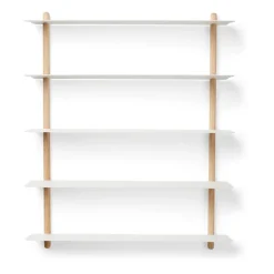 New Gejst Estantería Nivo E, roble claro- Blanco