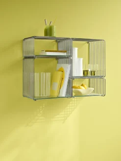 Hot Montana Estantería Panton Wire Half Height 34,8x17,2x25,7 cm, Chrome Plateado