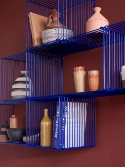 Outlet Montana Estantería Panton Wire Single 34,8x34,8x34,8 cm, Monarch Azul