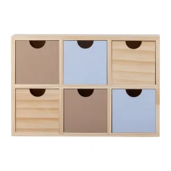 Bloomingville Estantería pequeña Calle 6 cajones 27x18 cm, Naturaleza Beige