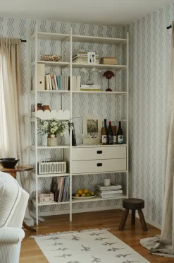 New TÔNN furniture Estantería Portal 123 cm, Off-white Blanco
