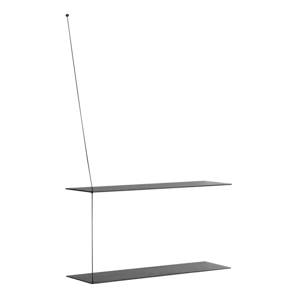 Sale Woud Estantería Stedge 80 cm, Fresno pintado de Negro