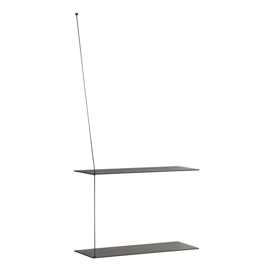 Outlet Woud Estantería Stedge 60 cm, Fresno pintado Negro