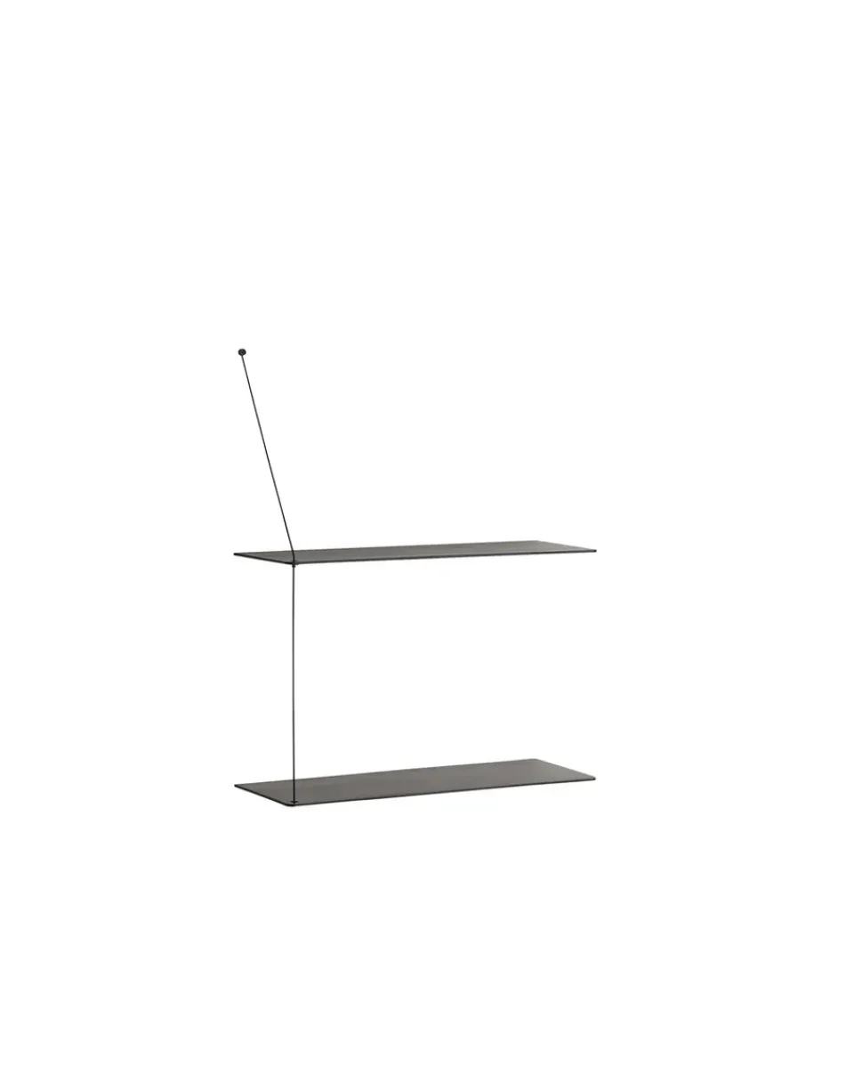 Outlet Woud Estantería Stedge 60 cm, Fresno pintado Negro