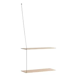 Online Woud Estantería Stedge 60 cm, Roble pigmentado blanco Beige