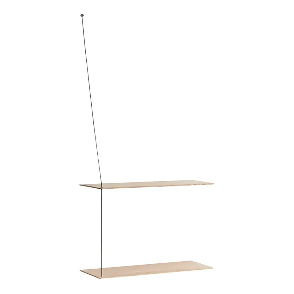 Online Woud Estantería Stedge 60 cm, Roble pigmentado blanco Beige