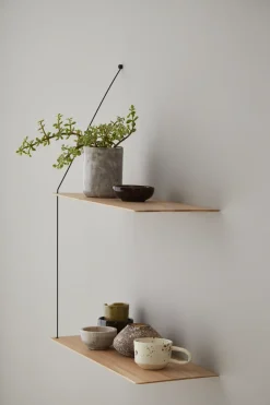 Online Woud Estantería Stedge 60 cm, Roble pigmentado blanco Beige